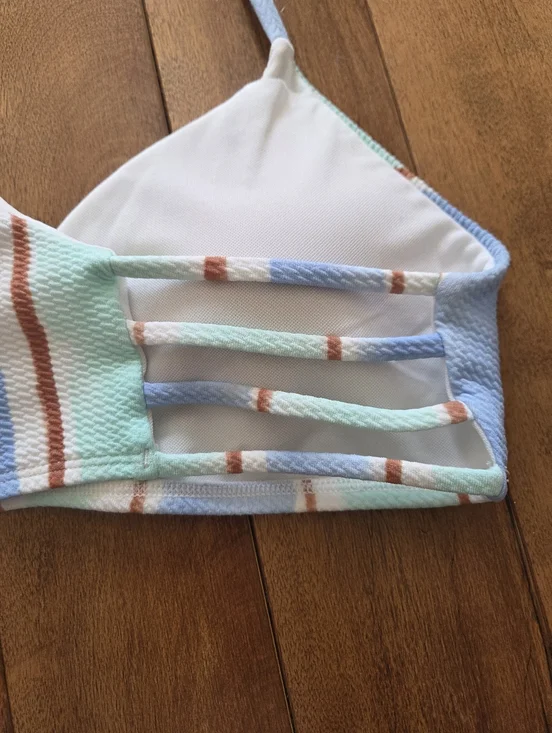 🆕️ Body Glove Striped Blue & Mint Women’s Bikini Set Size XL - Picture 7 of 12